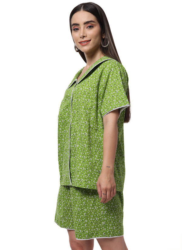 ABBA GREEN NIGHT SUIT