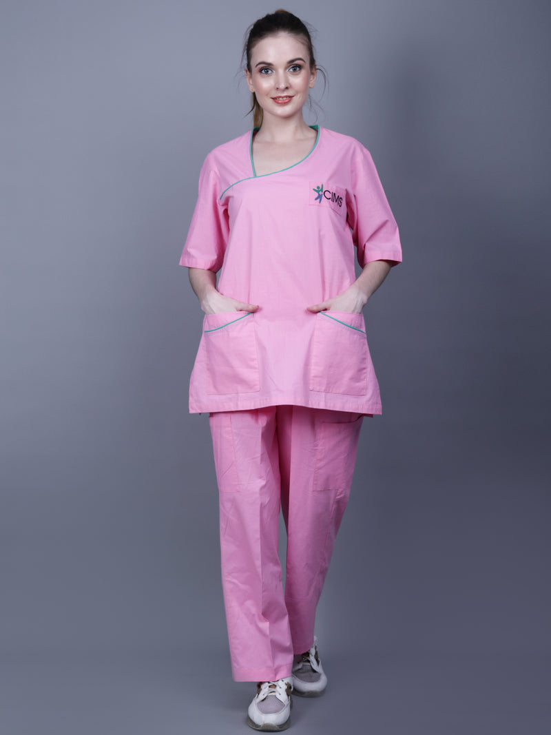 Ramagiq Medical Unisex Asymmetric Neck With Piping Details Scrub Suit