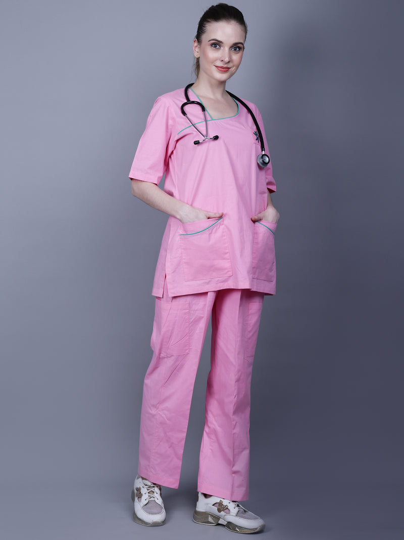 Ramagiq Medical Unisex Asymmetric Neck With Piping Details Scrub Suit