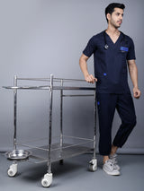 Ramagiq Medical Unisex V- Neck Design With Patch Work Scrub Suit