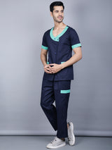 Ramagiq Medical Unisex Overlap Neck Design With Patch Work Scrub Suit