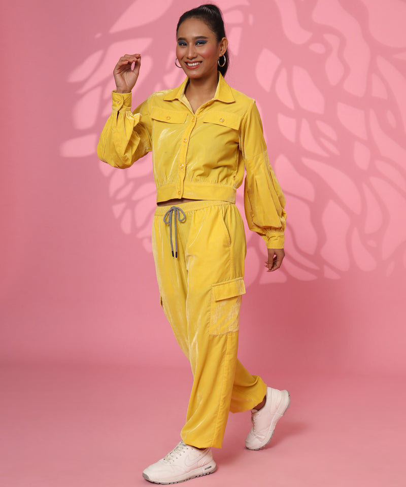 YOU GOT THIS YELLOW JACKET JOGGER COORD-SET