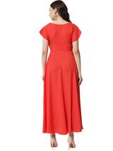 COMFY & FLATTERING ZINGY TOMATO RED MAXI DRESS
