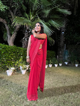 RUFINA RED EMBROIDERED SAREE