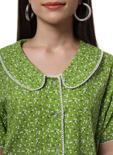 ABBA GREEN NIGHT SUIT