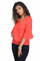 FIERY RED FLARED TOP